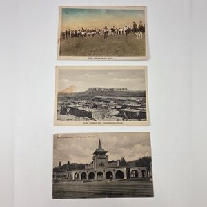 3 Antique 1905-15 New Mexico Photographic Postcards, BW & Handpainted, Zuni